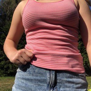Pink and White Stripped Kids Tank Top!